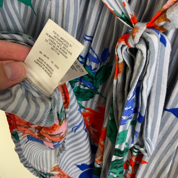 Maeve Lilorne Striped Floral Button Down Top - Picture 12 of 14